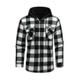 thumbnail image 5 of ZCFZJW Mens Plaid Hoodies Winter Zip Up Fleece Jacket Sherpa Fleece Lined Long Sleeve Thick Warm Flannel Shacket Jacket Coat with Double Chest Pockets Black L, 5 of 10