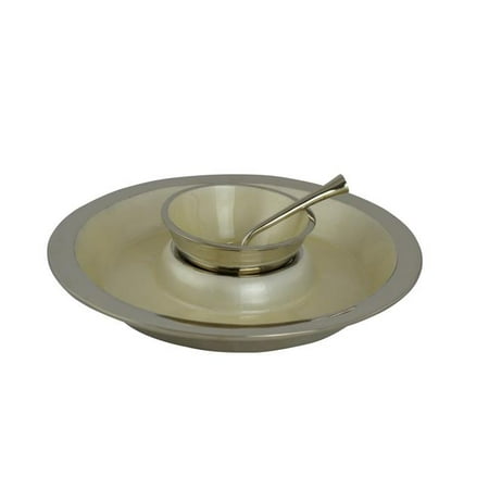 

Three Star Import & Export RH2030 12 x 3 in. Round Platter with Dip Bowl & Spoon