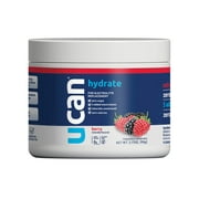 UCAN Hydrate Electrolyte Powder Jar with 5 Key Electrolytes - Berry Flavor. Sugar Free, 0 Carbs, 0 Calories, Gluten-Free, Non-GMO, Vegan, Optimal Hydration (30 Servings)