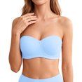 thumbnail image 3 of Mokibras Strapless Bra, Womens Strapless Front Closure Bra Wireless Push up Padded Non Slip Tube Jelly Bra with Detachable Shoulder Straps, 3 of 6