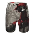 thumbnail image 3 of Fotbe Dark Red Hooded Girl Trajes de Baño Estampados para Hombre, Shorts de Verano de Secado Rápido, Ropa de Playa, Bañadores-Medium, 3 of 6