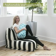 Majestic Home Goods Chair Lounger Vertical Stripe Black
