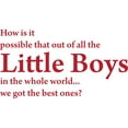 thumbnail image 1 of Red 37" x 20" Picniva How is IT Possible That Out of All The Little Boys Kids Room Sayings Words Art Decor Lettering Vinyl Wall Art Inspirational Uplifting, 1 of 1