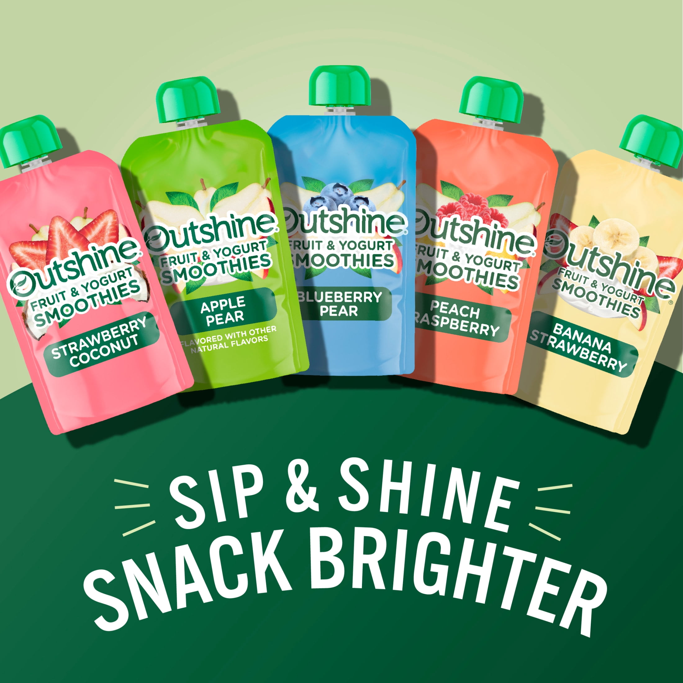 Outshine Fruit and Yogurt On the Go Smoothie Snacks, Peach Raspberry, 3.5 oz Pouches (24 Pack)​