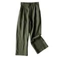 thumbnail image 1 of Timegard Women's Cotton Linen Elastic Waisted Ruched Wide Leg 7/8 Lounge Pants with Pockets, 1 of 2