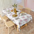 thumbnail image 3 of White Highland Cow Flower Pattern Rectangle Tablecloth 60"x102",Waterproof Polyester Rectangle Table Cloth, Wipeable Spillproof Polyester Tablecloth for Dining, Camping, Indoor and Outdoor, 3 of 6
