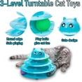 thumbnail image 2 of Rodillo de ejercicio interactivo para mascotas, juguete de pelota de 3 niveles con 3 bolas de colores (azul), 2 of 4