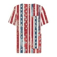 thumbnail image 5 of Womens Red White and Blue Blouse American Flag Shirts Womens Fourth of July Shirt Women Memorial Day Shirts Women Fashion Printing Casual Short Sleeves Blouse V-Neck T-Shirt, 5 of 5