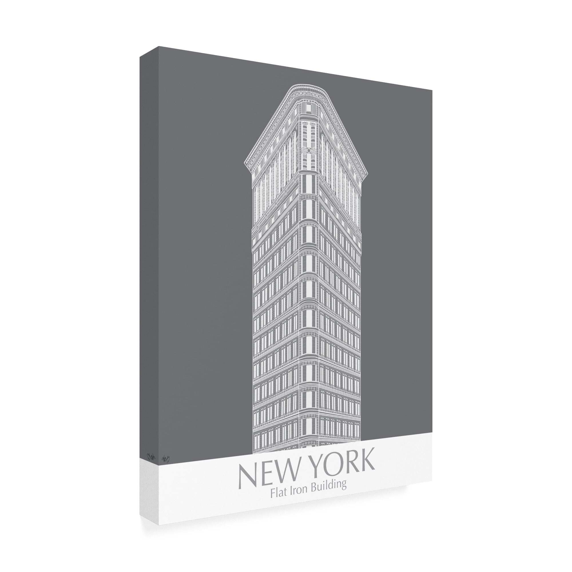 Trademark Fine Art 'New York Flat Iron Building Monochrome' Canvas Art by Fab Funky