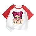 thumbnail image 2 of DAETIROS Girls Graphic T-Shirt, Soft Cotton Cute Comfy Casual Short Sleeve Crewneck Girls Summer Top Red Size 12 T, 2 of 5