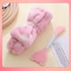 thumbnail image 3 of 2Pcs Face Cleansing Set, 1pc Double-Ended Multifunction Cartoon Bear Design Silicone Facial Cleansing Brush & 1pc Coral Fleece Soft Bow Decor Hair Band, For Blackhead Cutin Removal, Skin Care, Dig And, 3 of 5
