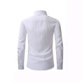 thumbnail image 2 of SWSMCLT Men's Button Down Dress Shirt Classic Button Up Shirt Soft Top Long Sleeve Mandarin Collar Button Thin White Small, 2 of 4