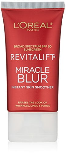 L'Oreal Paris Skincare Revitalift Miracle Blur Instant Skin Smoother Primer, Facial Cream with SPF 30 Sunscreen, Face Moisturizer, 1.18 fl. oz
