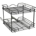 thumbnail image 7 of 2 Tier Pull Out Cabinet Shelves 17" W x 21" D, Slide Out Cabinet Shelves, Heavy Duty Pull Out Drawer for Cabinet, Black, 7 of 7