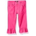 thumbnail image 2 of XOXO Girls Toddler Stretch Twill Crop Pant, Ruffle Pink, 2T, 2 of 2