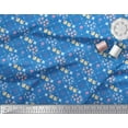 thumbnail image 2 of Soimoi Satin Silk Fabric Check & Floral Artistic Print Fabric by The Yard 42 Inch Wide, 2 of 3