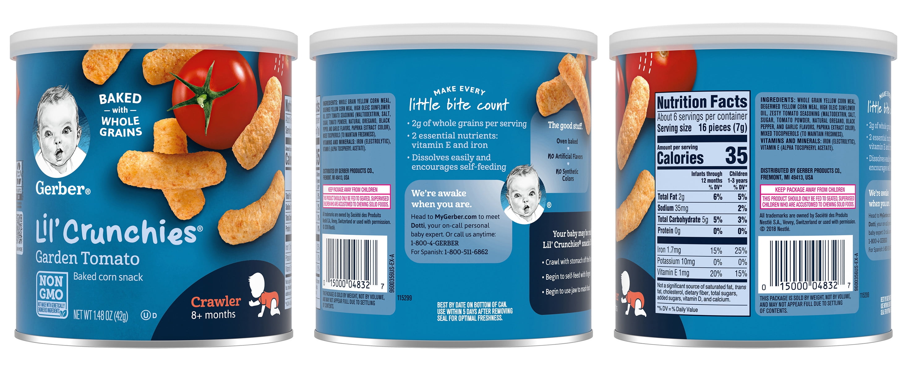 Gerber Lil' Crunchies Variety Pack, 1 Cheddar, 1 Veggie, 1 Tomato, 1 Ranch, 1 Maple, 1 Apple & Sweet Potato, 6 CT