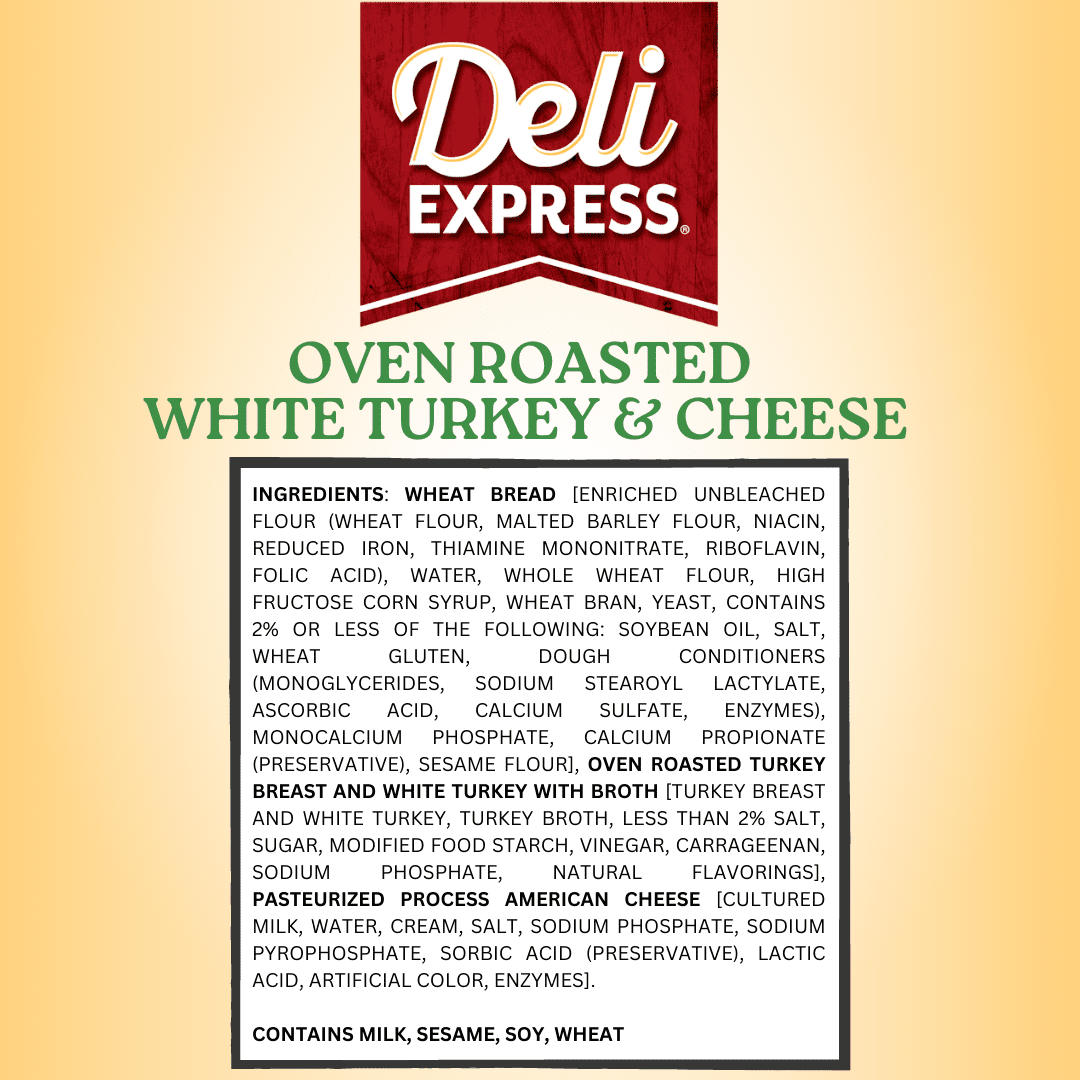 Deli Express Oven Roasted Turkey & Cheese Sandwich Wedge, 4.2 oz, 1 Count