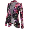thumbnail image 2 of Doublju Women's Long Sleeve Draped Wide Shawl Lapel Blazer with Plus Size, 2 of 4