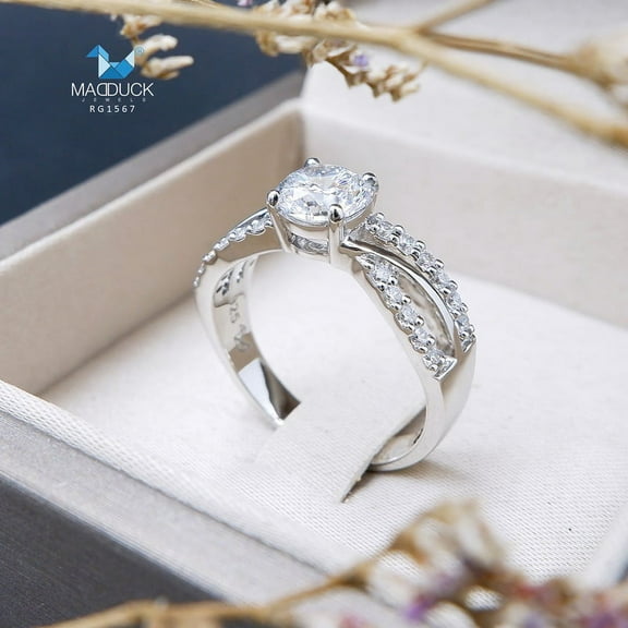 1.00 Cts Cubic Zirconia / Sterling Silver 925 Ring / Rhodium plated Nickel-Free / MadDuckJewels RG1567 / Thailand Jewelry