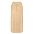 thumbnail image 5 of Loopsun Womens Summer Skirts, Womens Solid Color A-line Satin Medium High Waist Elastic Waist Pleated Skirt Khaki M, 5 of 5