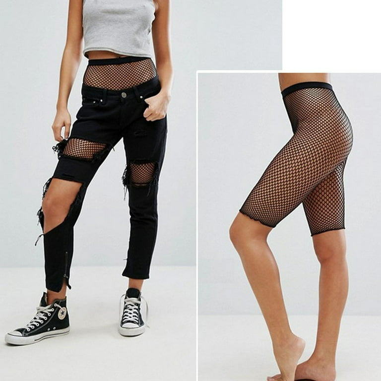 Women Sporty Fishnet Mesh Legging Cycling Shorts Hot Pants Sexy Stockings