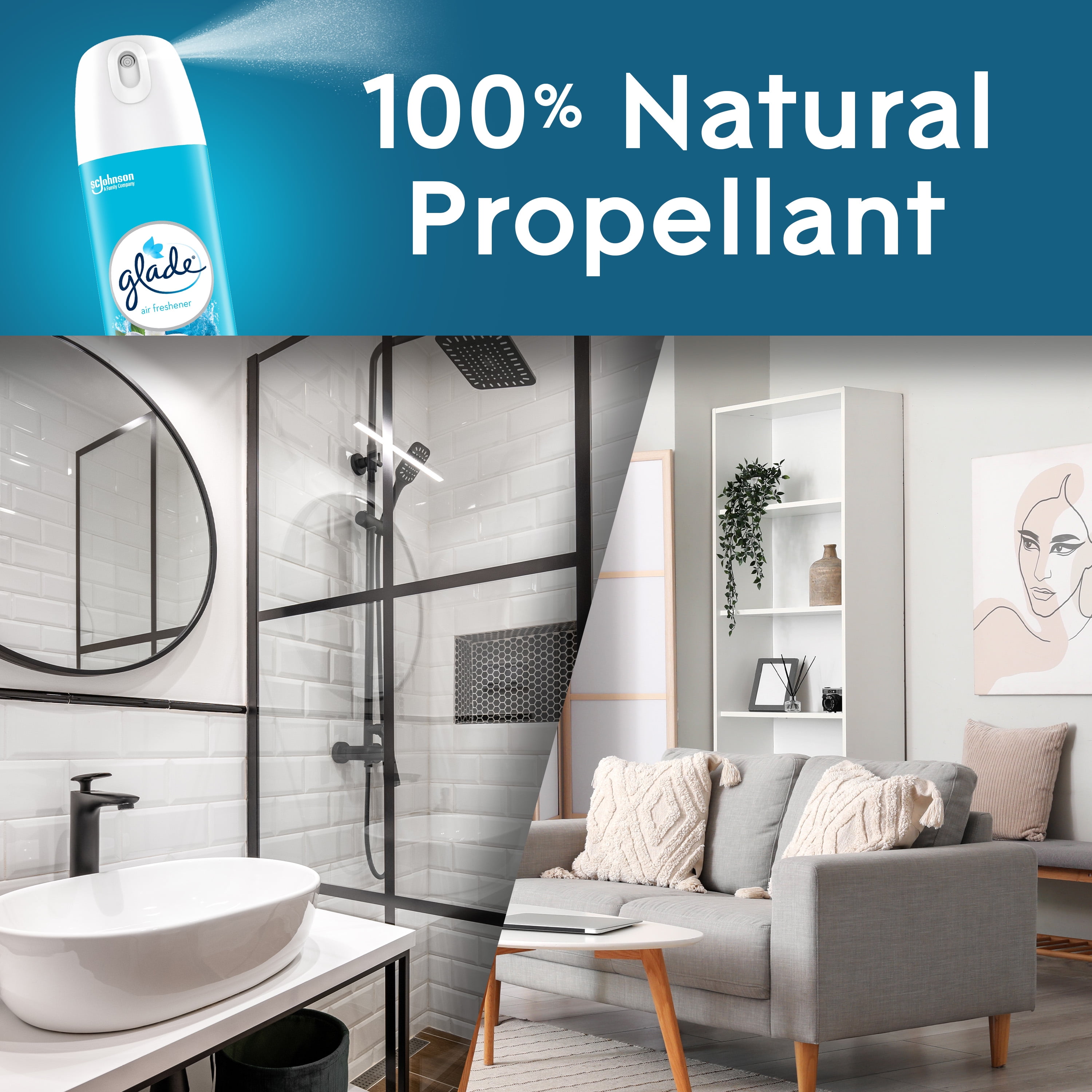 Glade® Air Freshener Odor Fighting Room Spray, Aqua Waves, 226g