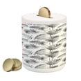 thumbnail image 1 of Natural Piggy Bank, Palm Leaves Island Tropical Floral Botanic Tree Natural Sketchy Print Image, Ceramic Coin Bank Money Box for Cash Saving, 3.6" X 3.2", Dimgrey and White, by Ambesonne, 1 of 4