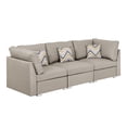 thumbnail image 2 of Miekor Furniture Amira 95.3" Beige Fabric Sofa Couch with Pillows W5U610, 2 of 5