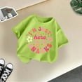 thumbnail image 4 of shoper 2t Girls Clothes Summer Round Neck Letter Graphic Print Short Sleeve T-Shirt Fashion Casual Preppy Clothes Girls' Tops, Tees & Blouses Light Green 110, 4 of 4