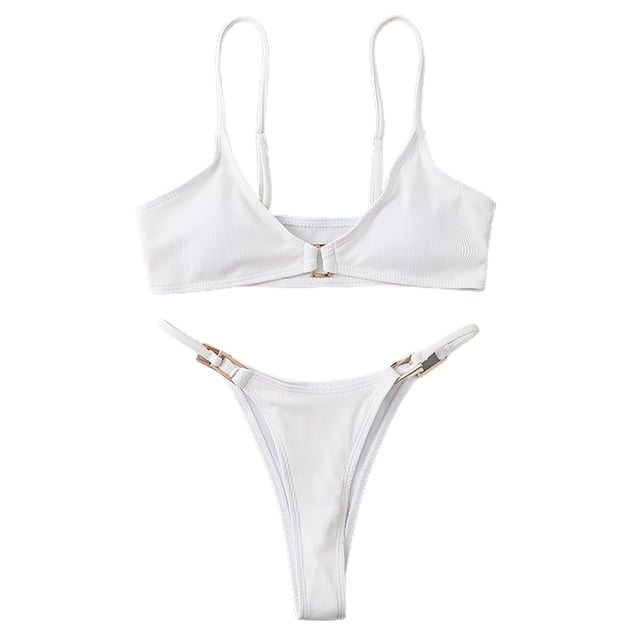 ENJOYW 2 Pcs/Set Maillots de Bain Ensemble Réglable Spaghetti Sangle G-string Séchage Rapide Été Bikini Ensemble pour Maillot de Bain