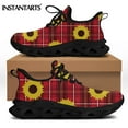 thumbnail image 1 of Zapatillas planas informales con estampado de girasol amarillo para mujer, cómodas, antideslizantes, para caminar al aire libre y combinar con todo., 1 of 6