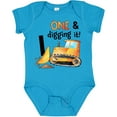 thumbnail image 3 of Inktastic One and Digging It Bulldozer 1st Birthday Boys or Girls Baby Bodysuit, 3 of 5