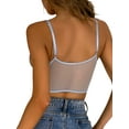thumbnail image 5 of Seyurigaoka Women Navel Camisole with Flower Embroidery Perspective Mesh, 5 of 9