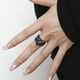thumbnail image 5 of Fiudx Anillo Geométrico, Banda de Aleación Ajustable, Detalle de Piedra Preciosa Oscura, Diseño Retro de Espinas, Accesorio Unisex, para Uso Diario, Estilo Cómodo, Talla 1,6-2,0 Cm, 5 of 6