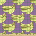thumbnail image 2 of Fruits Fabric by the Yard, Vintage Style Engraving Sketch of Ripe Bananas in Repeated Pattern, Upholstery Fabric for Dining Chairs Home Decor Accents, Purple and Pastel Yellow by Ambesonne, 2 of 5