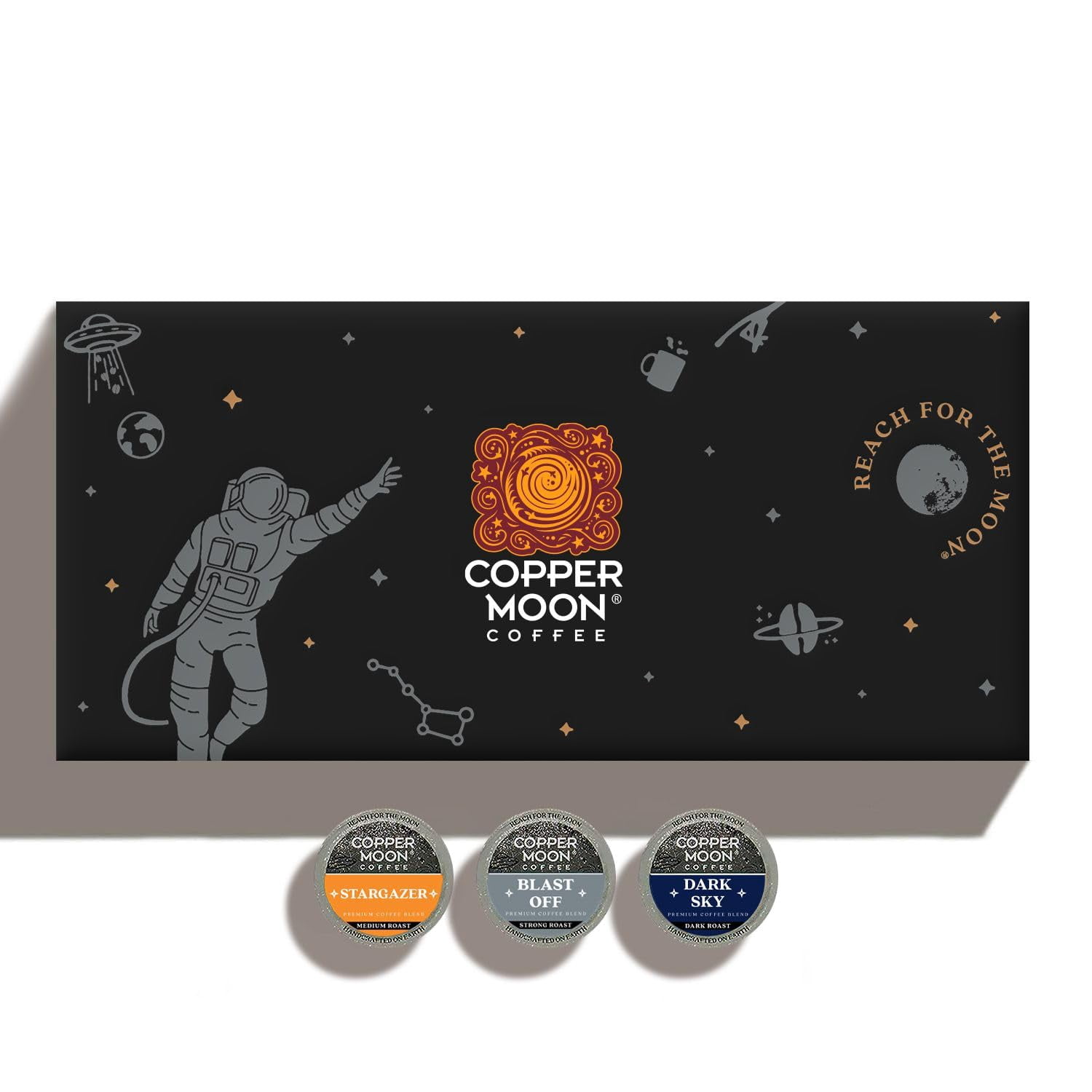 Copper Moon Single Serve Coffee Pods for Keurig K-Cup Brewers, Flavored Variety Pack (20 ea: Stargazer, Dark Sky, Blast Off), 60 Count