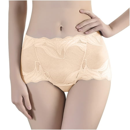 

TIANEK Lace Cotton Brief Embroidery Hollow Out MId-Waist Buttocs Lifting Summer Mother s Day Camel Toe Panties for Women Clearance