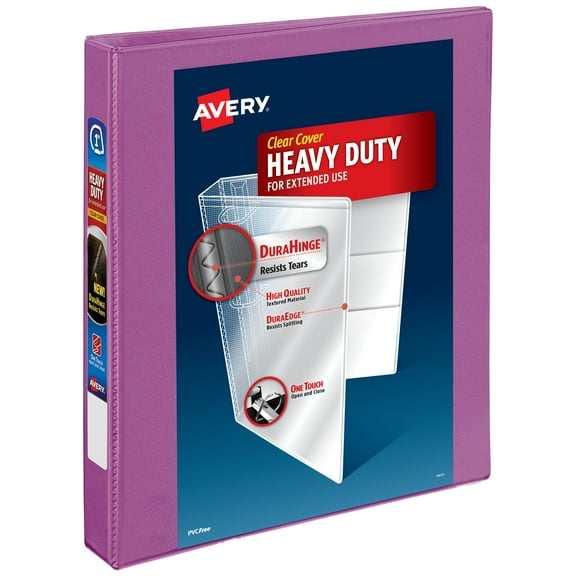 Avery Heavy-Duty View 1" 3 Ring Binder, Orchid Binder (79449)