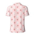 thumbnail image 3 of Vsdgher Rabbit And Cherry Print Men's Short Sleeve Stretch Polo Shirt, Moisture-Wicking Performance Polo Shirt, 3 of 8