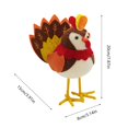 thumbnail image 3 of Fabric Turkey Bird Desktop Figurine Soft Tabletop Fall Home Mantel Seasonal Centerpiece Decor, 3 of 6