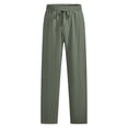 thumbnail image 4 of CHUMUD Linen Pants for Men Baggy Relaxed Fit Elastic Waist Trousers with Pockets Summer Casual Business Office Work, 4 of 9
