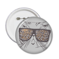 thumbnail image 1 of Leopard Print Sunglass Cat Head Animal Pins Badge Button Emblem Accessory Decoration 5pcs, 1 of 2