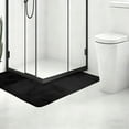 thumbnail image 4 of L-Shaped Plush Bathroom Mat - 120x120cm Non-Slip Absorbent Rug for Bathtubs, Showers, & Kitchens, Black, 4 of 5