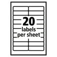 thumbnail image 3 of Removable Multi-Use Labels, Inkjet/laser Printers, 0.5 X 1.75, White, 20/sheet, 42 Sheets/pack, (5422) | Bundle of 2 Packs, 3 of 4
