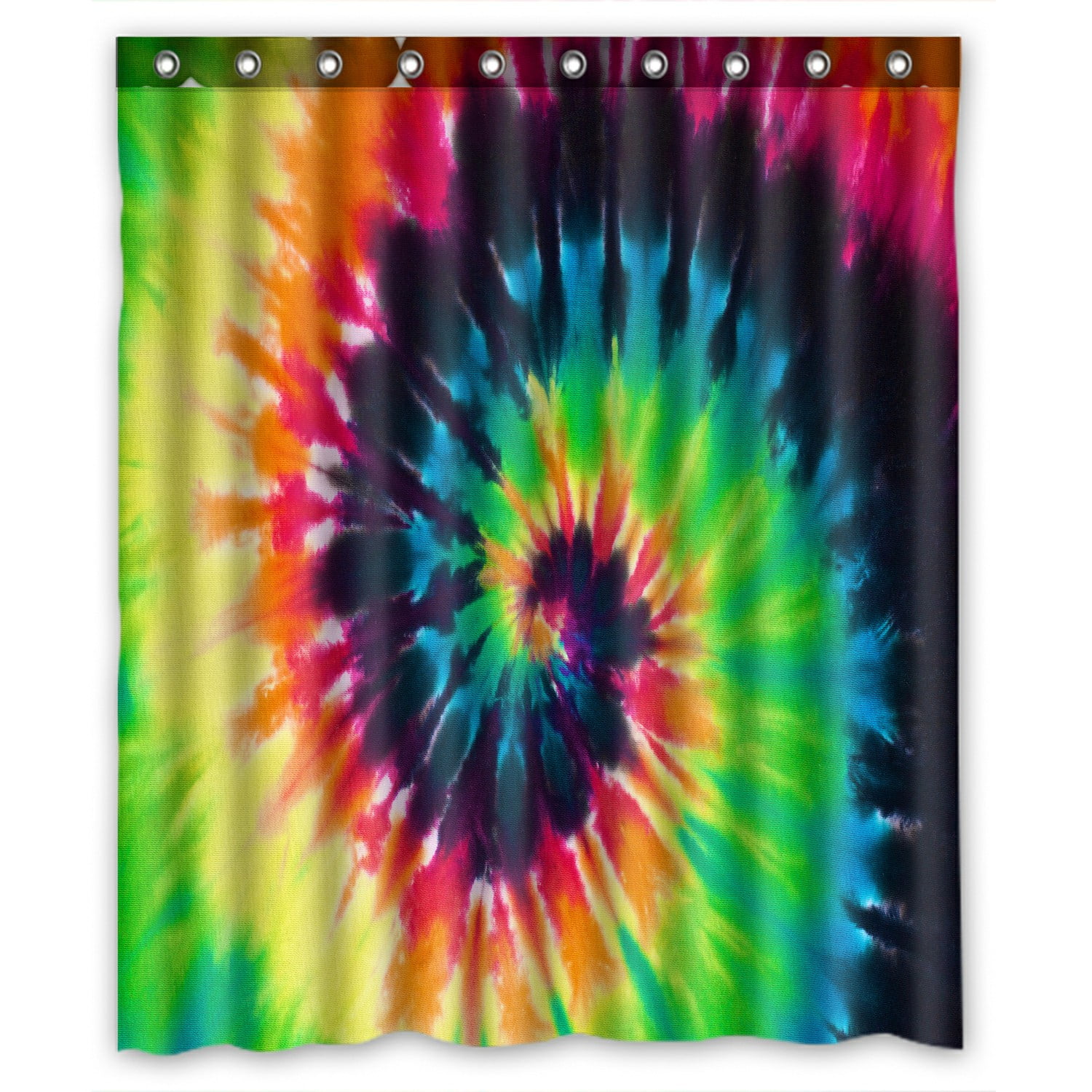 ABPHQTO Colorful Tie Dye Waterproof Polyester Shower Curtain and Hooks
