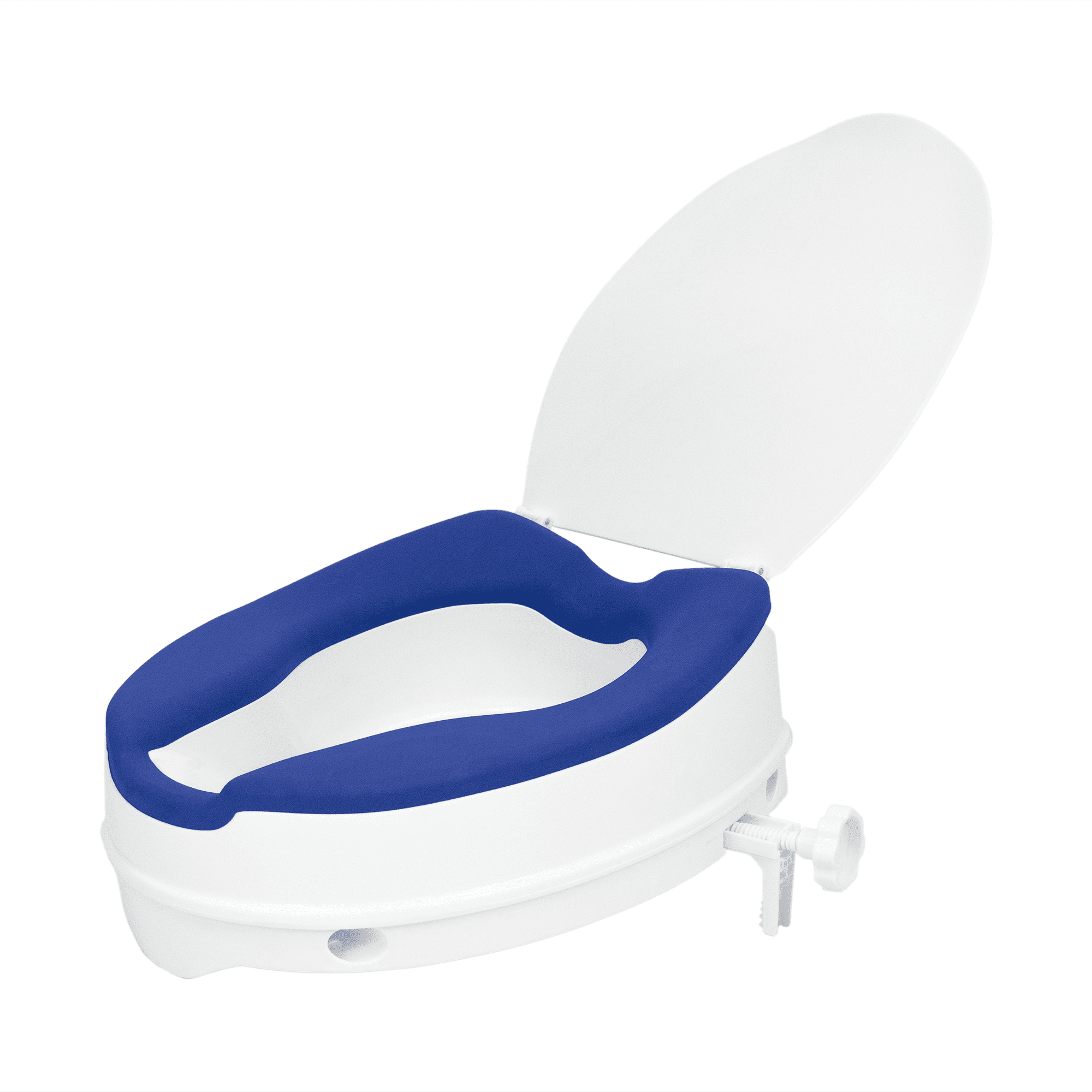 AltiCare Raised Toilet Seat 5-Inch Elevated Commode Riser with Adjustable Armrests and Latex Free Rubberized Non Slip Seat
