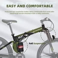 thumbnail image 6 of Folding Mountain Bike, Eurobike G7 Full Suspension, 27.5 Inch Wheels, 21 Speed, Shock Absorber, Disc Brakes, Adult for Mens Bicycle 3-Spoke Green, 6 of 9