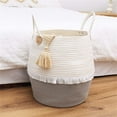 thumbnail image 1 of Clearance! Clothes Storage Basket Large Cotton Rope Basket Toy Basket With Handle Storage Comforter Cushions Thread Laundry Hamper Todays Deal Clearance Deals #42, 1 of 6