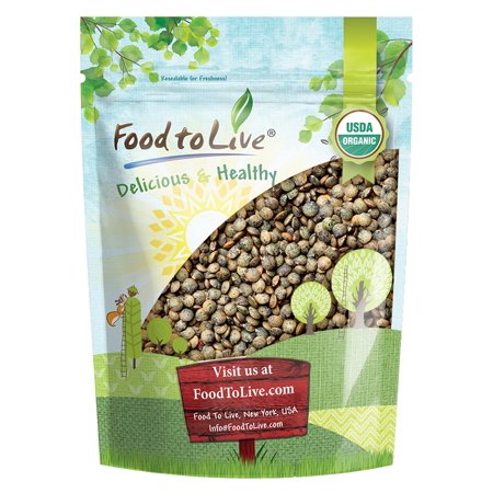 - Organic French Green Lentils, 5 Pounds - Whole Dry Beans, Kosher, Vegan, Non-GMO, Raw, Sproutable, Bulk - by Food to Live